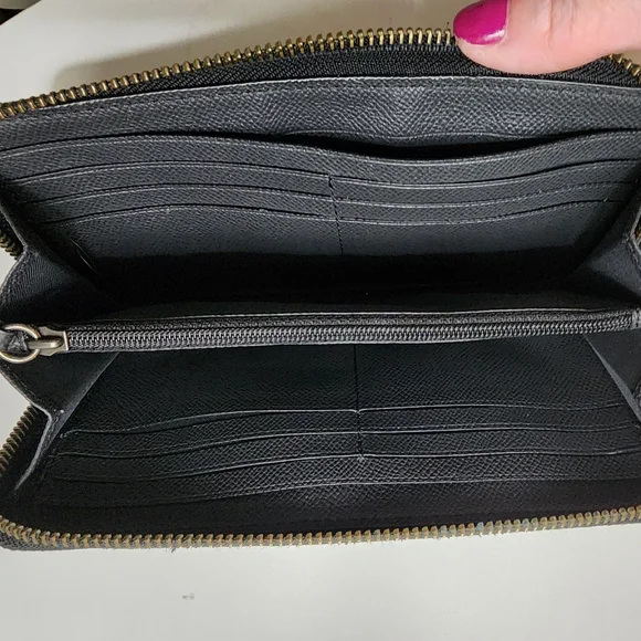 Coach Black and Red Floral Wallet - Picture 6 of 11